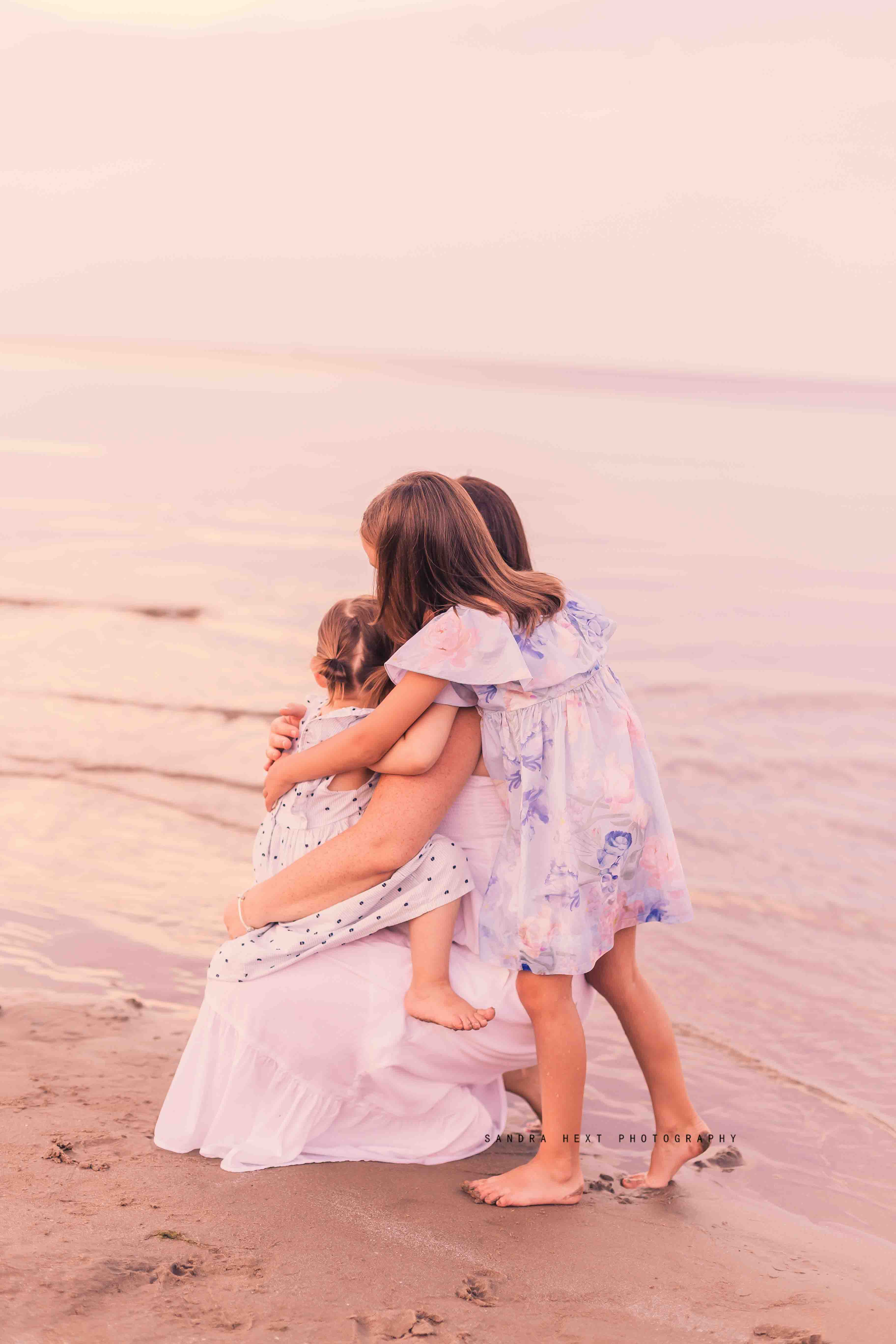 Sunset family portraits Burlington beach