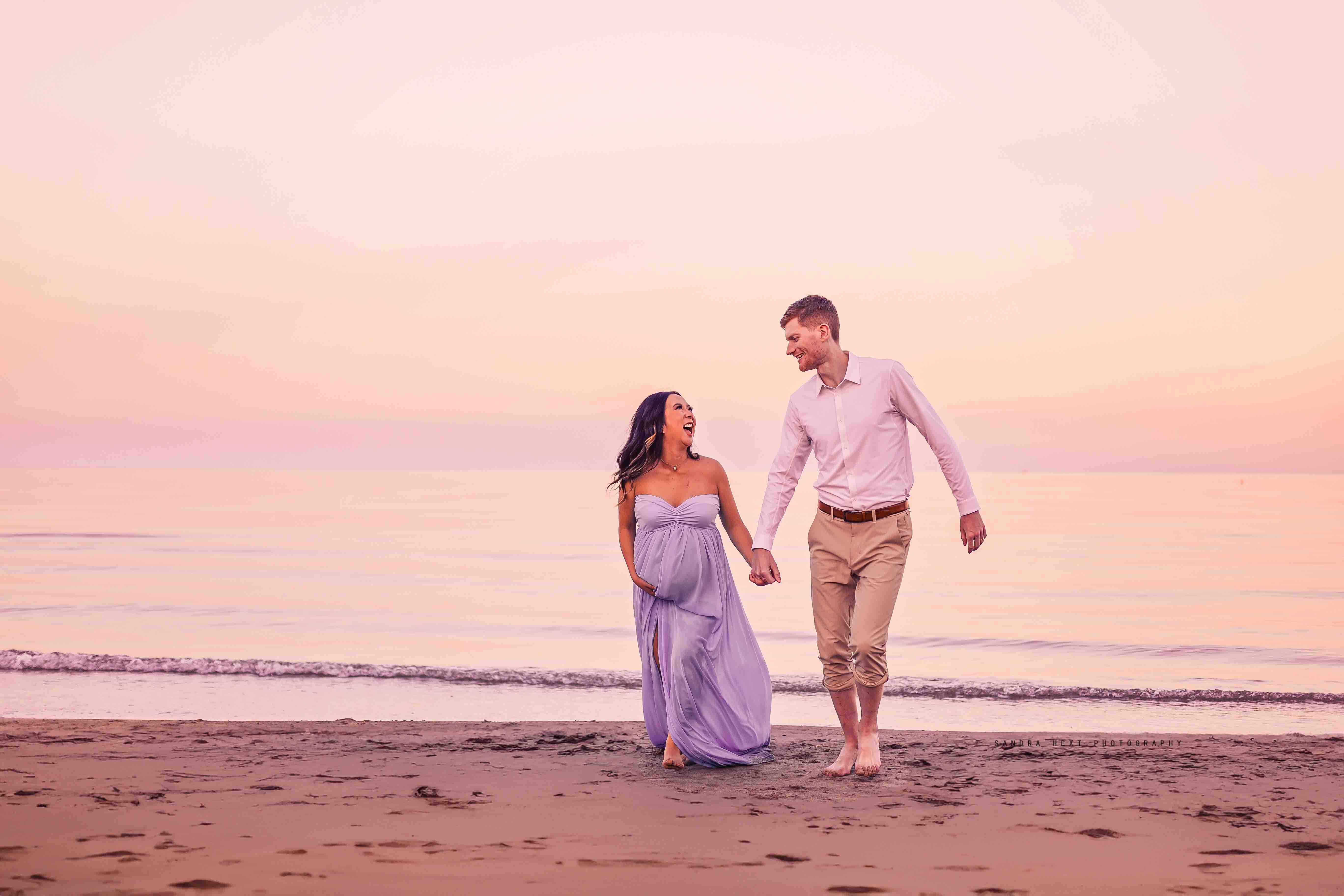 Maternity Sunset Beach Session | Celebrating New Beginnings in Burlington, ON