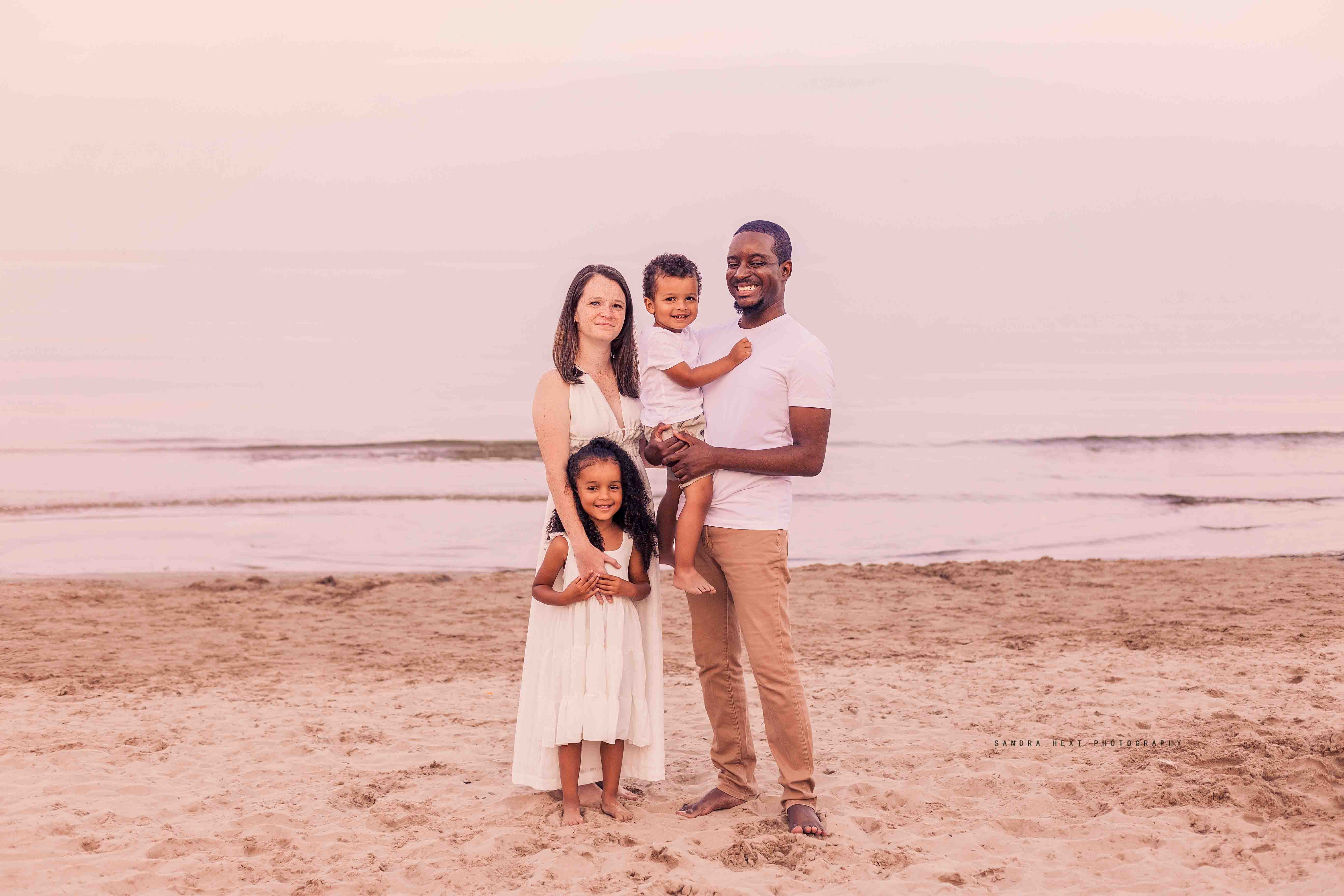 Sunset Family Session with Three Generations at Burlington Beach